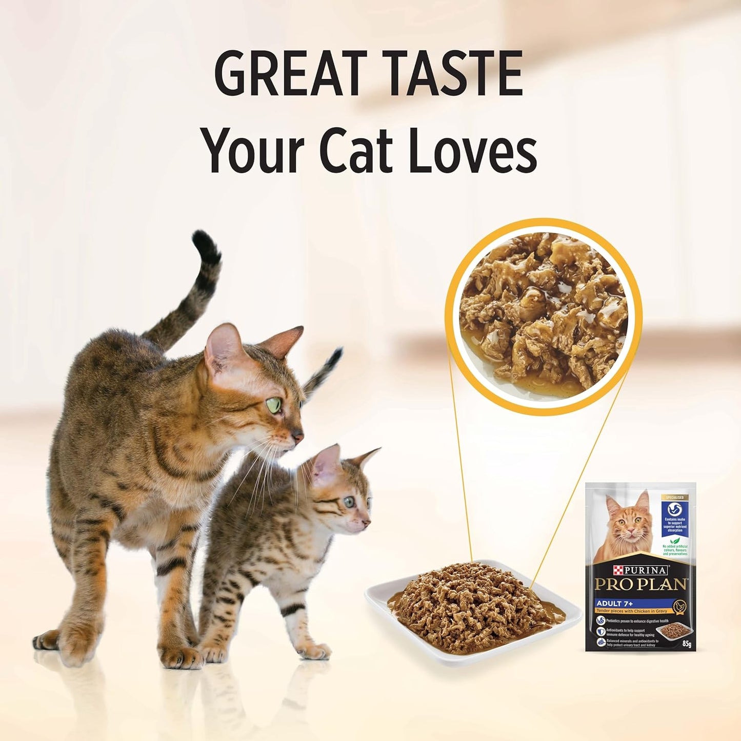 PRO PLAN Adult 7+ Wet Cat Food Chicken in Gravy 12X85G