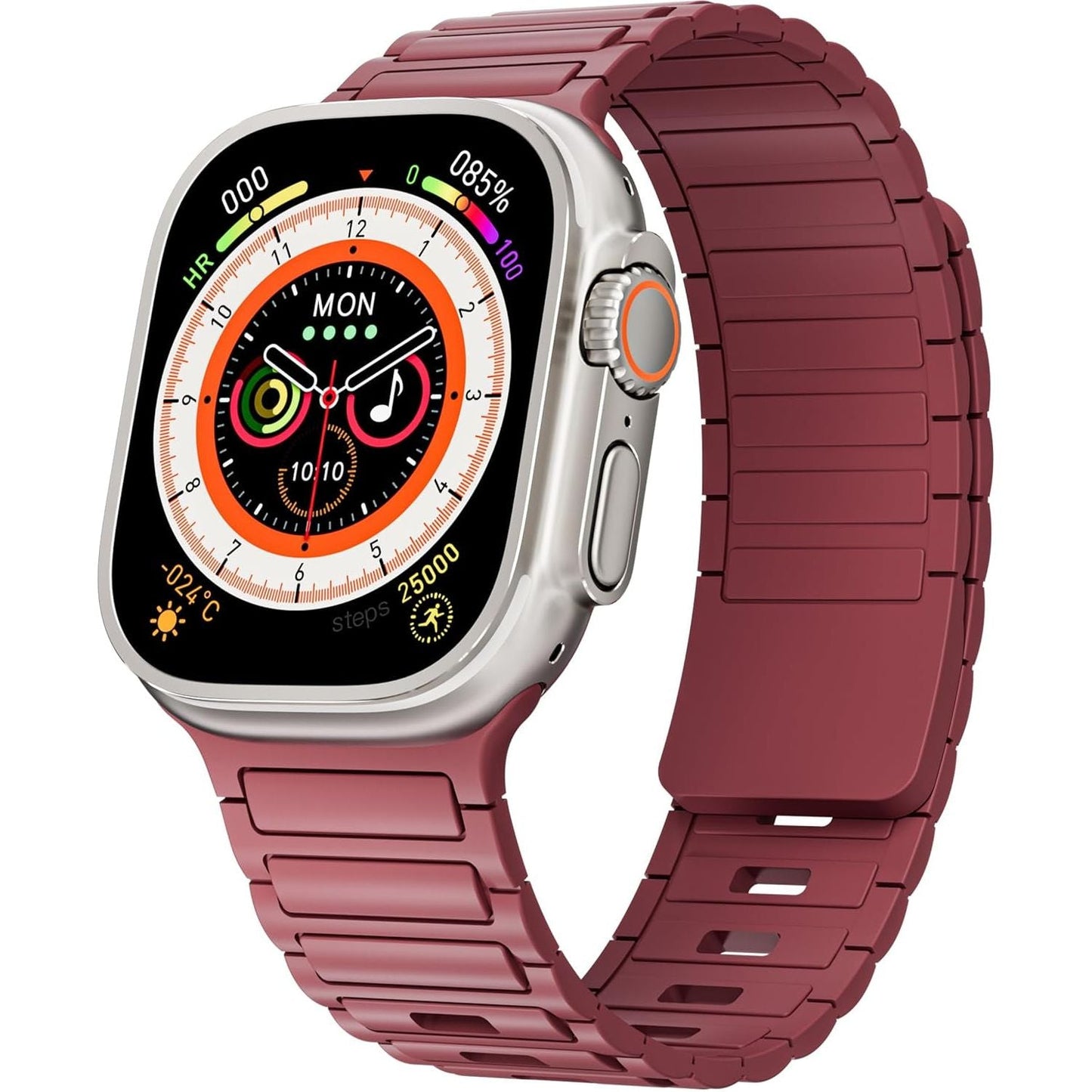 Magnetic Bands for Apple Watch Ultra/2 Band 49Mm 46Mm 45Mm 44Mm 42Mm Iwatch Band 42Mm 41Mm 40Mm 38Mm Women Men,Soft Silicone Strap Sport Loop Bracelet Wristbands for Apple Watch Series 10 9 8 7 6 5 4 3 2 SE 2Nd