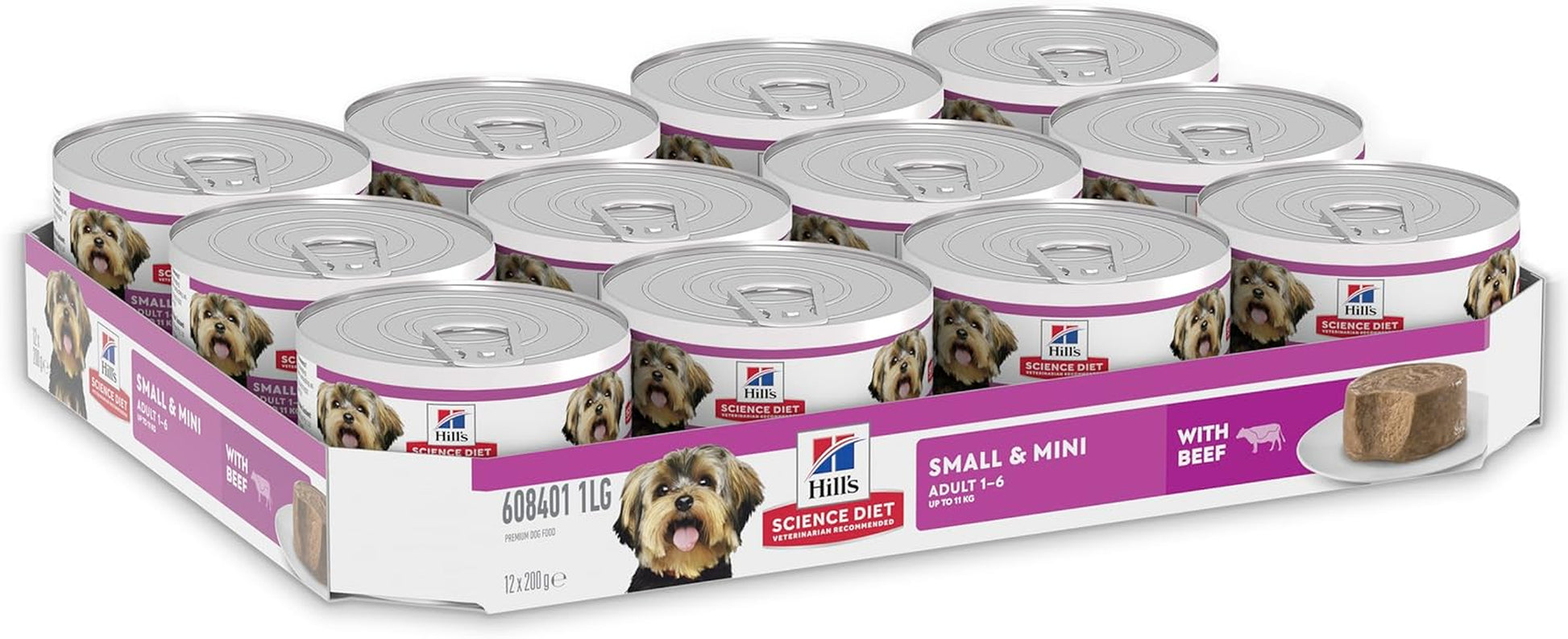 Adult Small & Mini with Beef Canned Wet Dog Food 12X200G