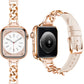 Leather Band Fits Apple Watch Bands Woman 42Mm(Series 10) 41Mm 40Mm 38Mm, Slim Stainless Steel Iwatch Bands for Apple Watch Strap, for Apple Watch Series 10 Band Se 9 8 7 6 5 4 3 2 1-Rose Gold