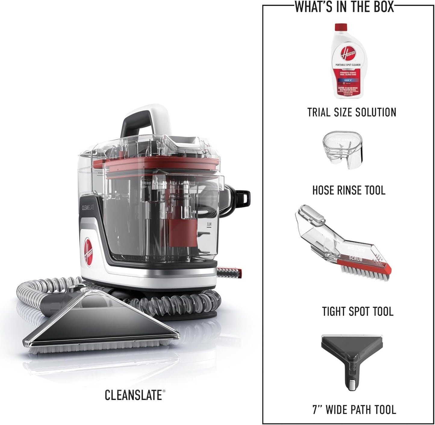 Cleanslate Spot Cleaner, Powerful Portable Carpet and Upholstery Washer with Multi-Tool Kit, Multi-Purpose Stain Remover