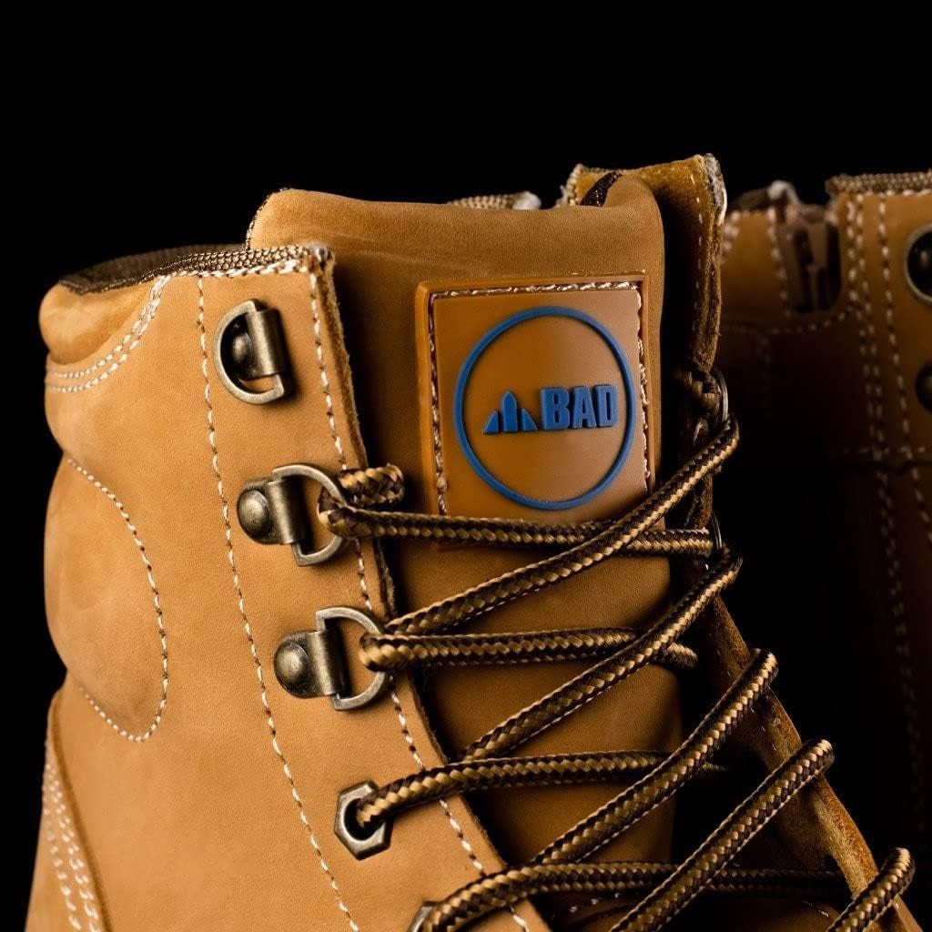 Men'S Storm Work Boots - Water Resistant Tasmanian Leather | Lightweight Sole | Zip Side for Easy On/Off | Slip Oil Acid & Heat Resistant | Durable Toe Bumper | Ideal for Tradies