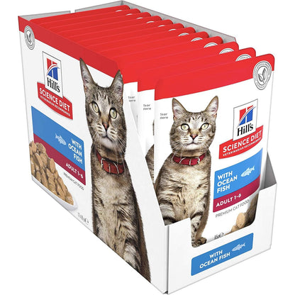 Adult Wet Cat Food, Ocean Fish, 85G, 12 Pack, Cat Food Pouches