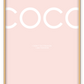 A fashion typography wall art with coco chanel I dont do fashion I am fashion white writing on pink background. 