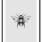 bee art framed print black Gold brass minimal natural modern style black background