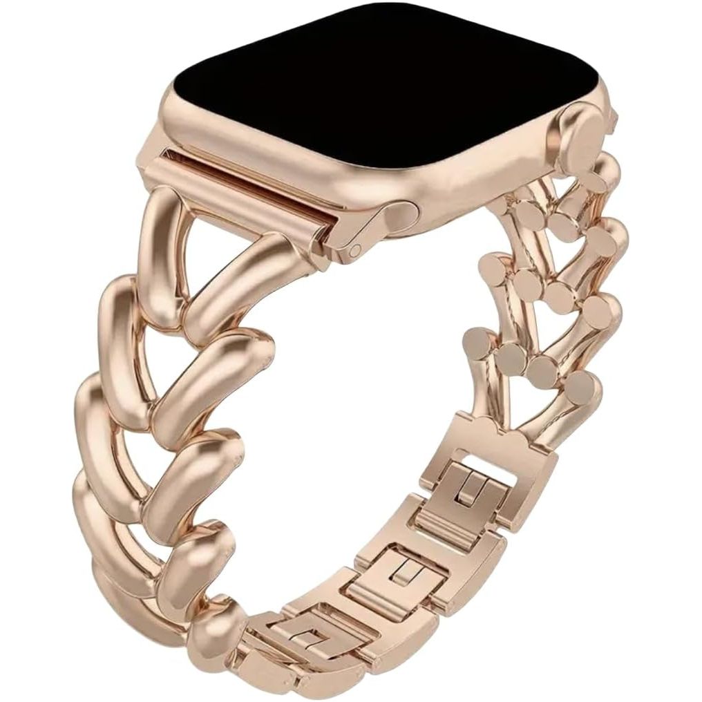 Metal Bracelet Compatible for Apple Watch Band 38Mm 40Mm 41Mm 42Mm 44Mm 45Mm 46Mm 49Mm, Dressy Bangle Chain Watch Strap for Iwatch Series 10/9/8/7/6/5/4/3/2/1/Se/Ultra