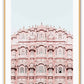 An urban wall art with pink indian architecture masterpiece. 