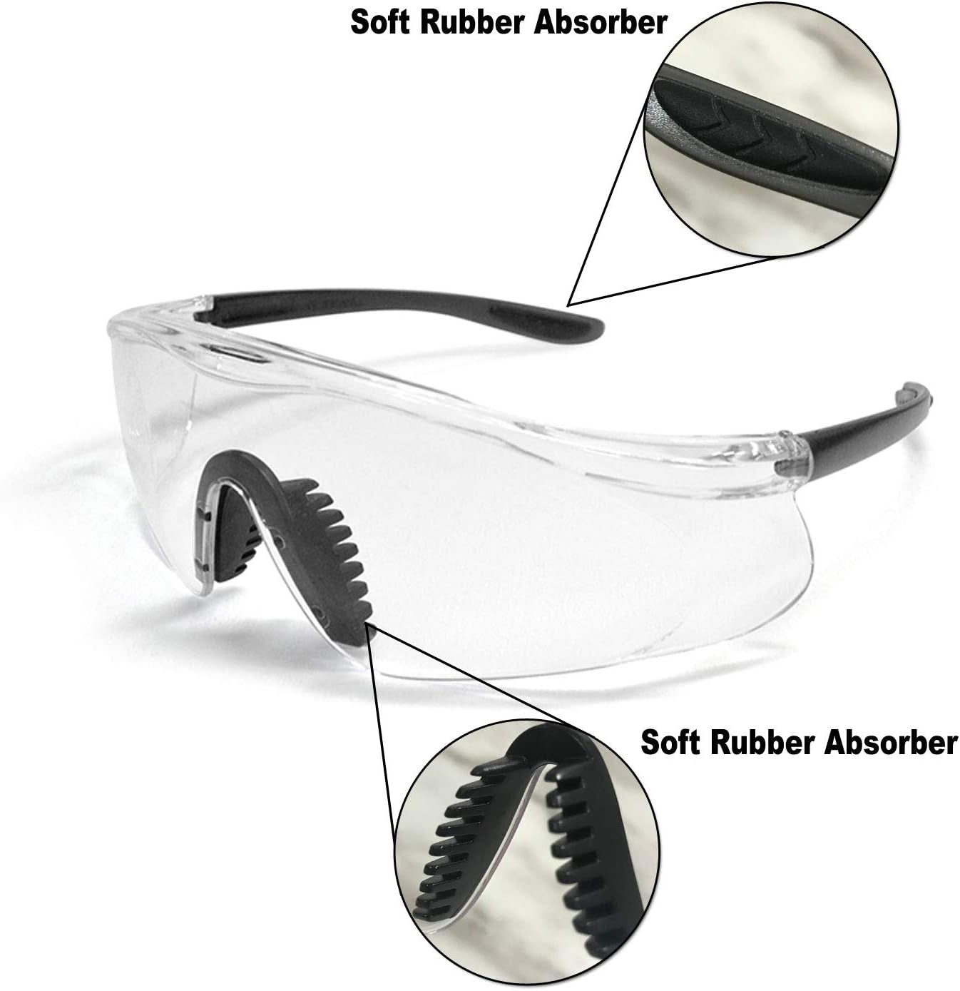 Safety Glasses anti Fog Extra Vision with Side Shields - Multi Purpose | anti Scratch - Impact Resistant | Eye Protection Clear Glasses Protective Glasses Safety Goggles Shooting Glasses
