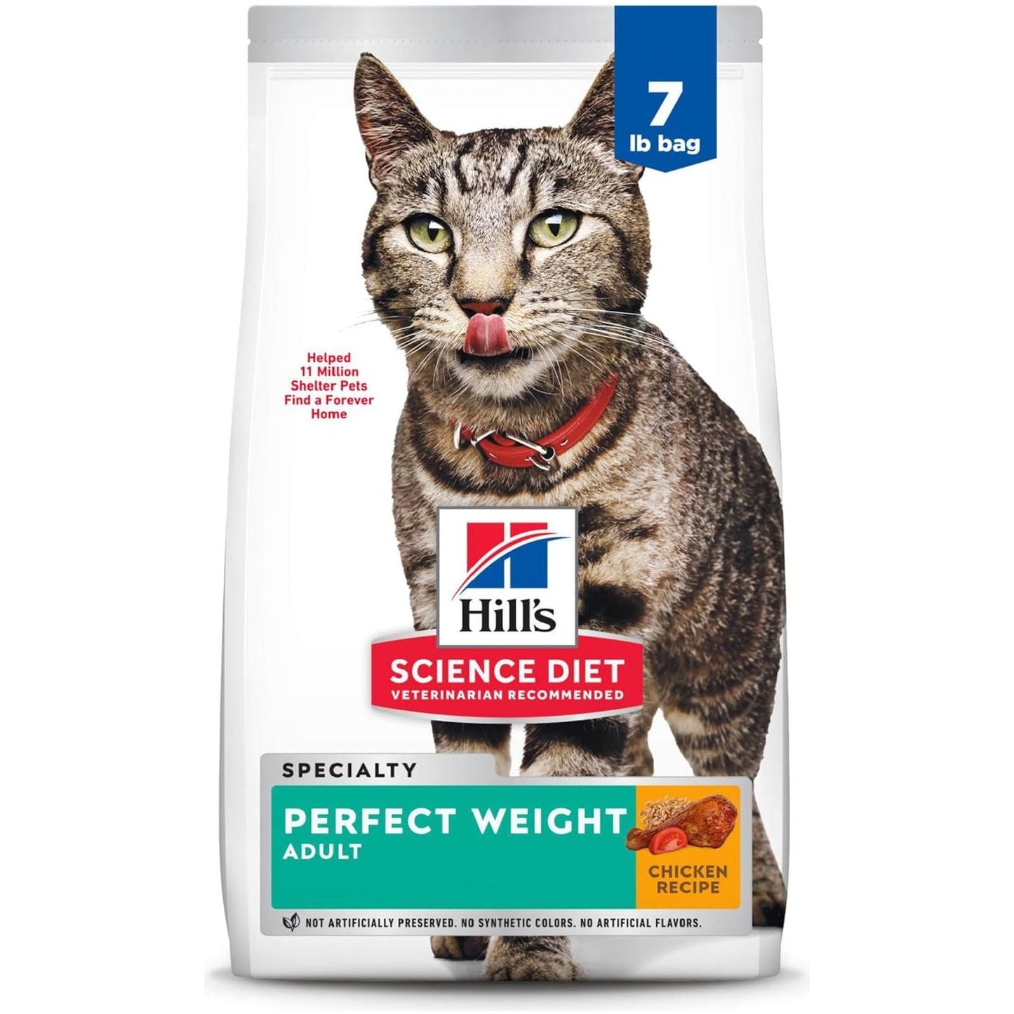 Perfect Weight Adult, Chicken Recipe, Dry Cat Food for Healthy Weight & Weight Management, 3.17Kg Bag