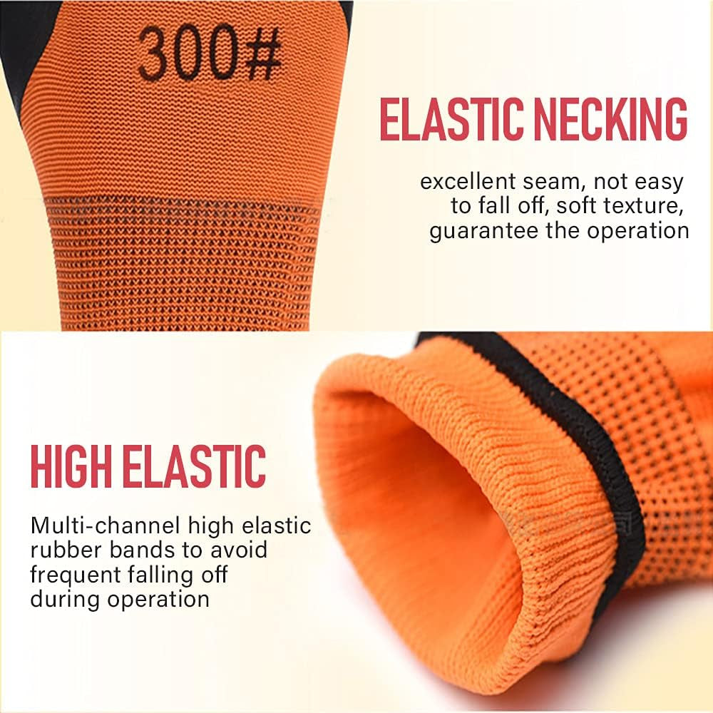 Safety Garden Gloves for Men Work Gloves with Palm Coated Breathable Rubber Coated Gardening Gloves Outdoor Protective Porter Working Gloves Large Size Mechanic Gloves Construction Gloves for Men