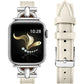 Compatible with Apple Watch Strap 42Mm 41Mm 40Mm 38Mm, Luxury Leather Band for Iwatch Series10 9 8 7 6 5 4 3 2 1 SE, Slim Dressy Apple Watch Band with D-Shape Metal Buckle,Women(Black/Rose Gold）