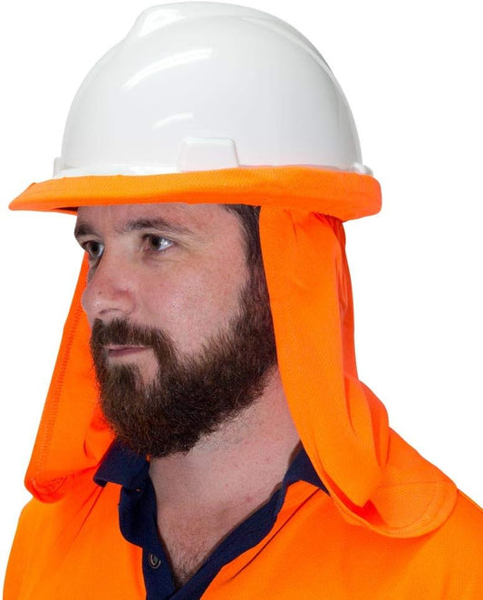 HHFMOR-LS Hard Hat Flap Micro Mesh Hi-Vis Orange, One Size, Orange