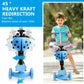 5-In-1 Scooter Adjustable Height Scooters with Flashing Wheel 3 (Three) Wheeled Walker with Removable Seat and Back Rest & Push Handle, for Birthday Boys Girls 1/2 - 8 Age Years Old