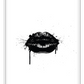 black lips framed art print black and white monochrome 