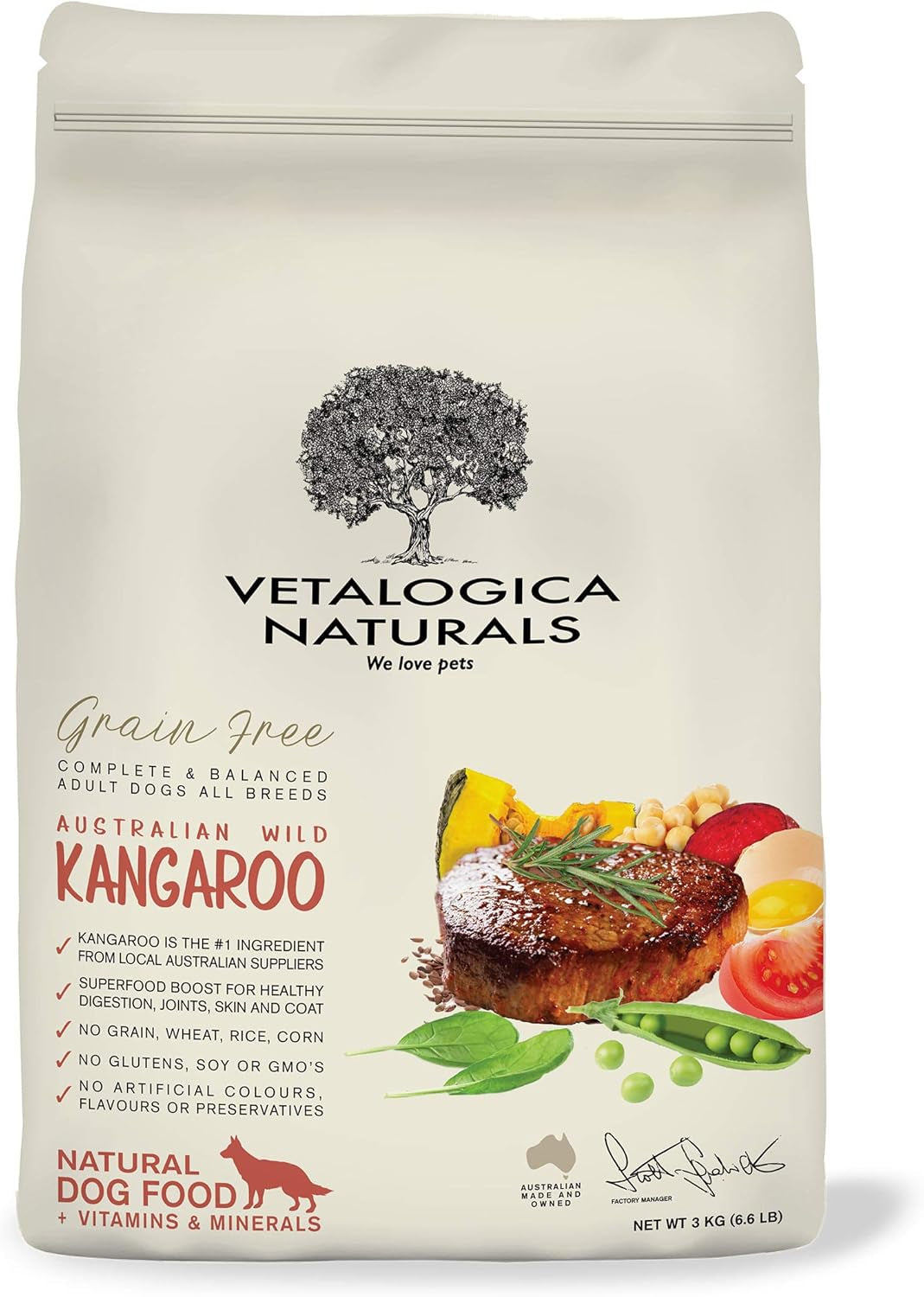 Naturals Premium Quality Grain Free Kangaroo Adult Dry Dog Food 3 Kg