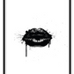 black lips framed art print black and white monochrome 