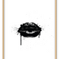 black lips framed art print black and white monochrome 