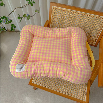 L Orange All-Season Pet Bed - Soft Washable Dog & Cat Mat with Comfortable Cushion - Warm Winter Padding for Small to Large Pets