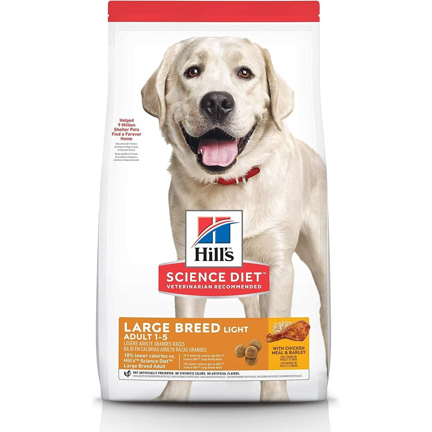 Light Adult Large Breed,Chicken Meal and Barley Recipe, Low Calorie Dry Dog Food for Healthy Weight and Management, 12Kg Bag