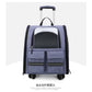 light Blue 3-in-1 Pet Carrier: Rolling Backpack with Collapsible Design