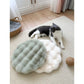 Matcha color Plush Round Cat Mat - Soft Faux Fur Sleeping Pad (40cm Diameter)