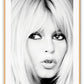 Photography print model iconic celebrity brigette bardot black and white eyes blonde 