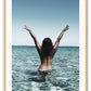 Photography fashion woman tan in water nude sexy back facing camera freedom beach 