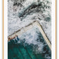 Sydney ocean sea natural print with white wash and blue water on bondi icebergs 