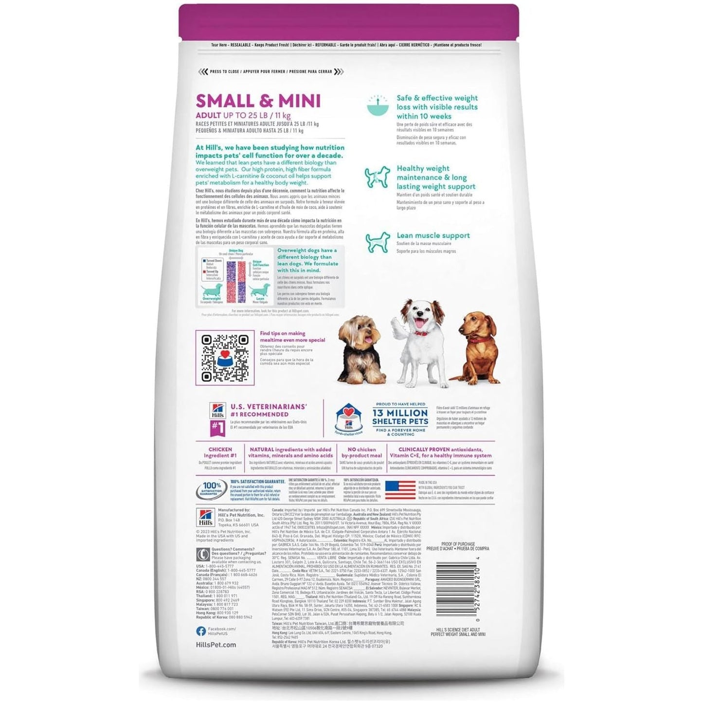 Perfect Weight Adult Small & Mini, Chicken Recipe, Dry Dog Food for Healthy Weight & Weight Management, 1.81Kg Bag