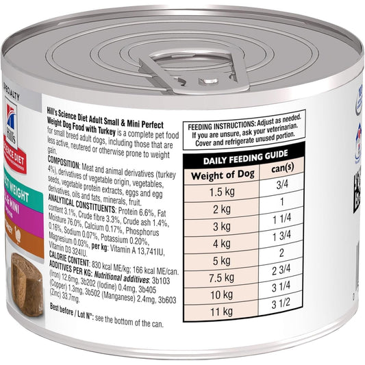 Perfect Weight Small & Mini with Turkey Canned Dog Food 12X200G