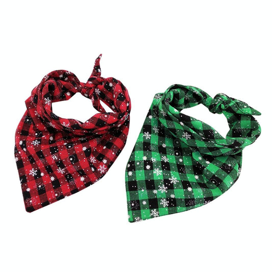 Pet Triangle Towel Christmas Snowflake Dog Saliva Towel - Size S - Orange