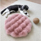 Pink Plush Round Cat Mat - Soft Faux Fur Sleeping Pad (40cm Diameter)