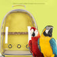 Pink Stylish Transparent PVC Pet Carrier Backpack - Large Capacity, Multi-Use for Birds & Cats(Including Wooden Stick)
