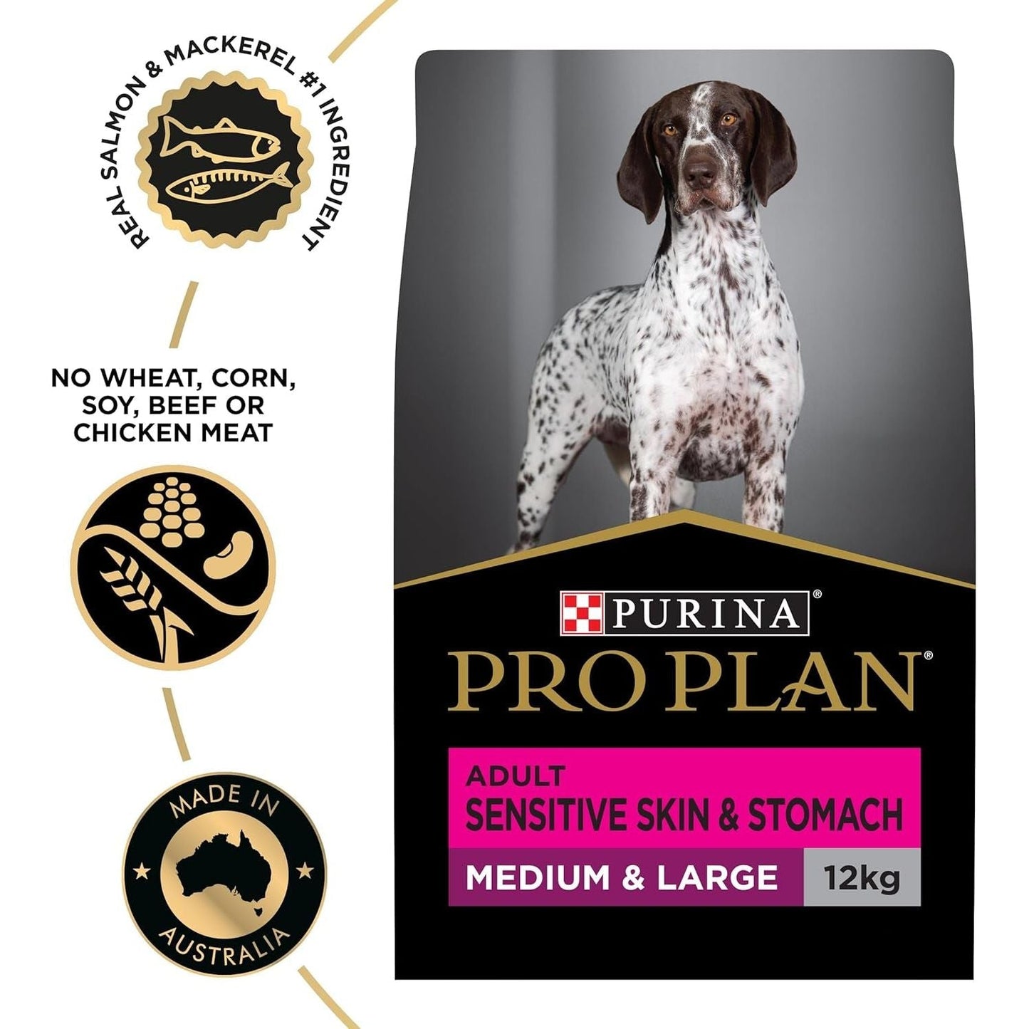 PRO PLAN Adult Dry Dog Food Medium and Large Breeds Salmon and Mackerel 12Kg