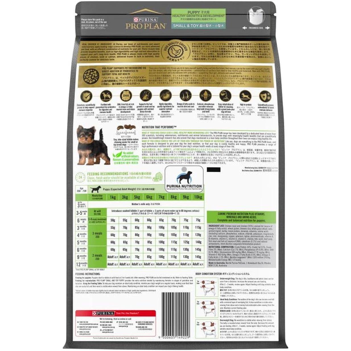 PRO PLAN Puppy Dry Dog Food Small and Toy Breeds Chicken 2.5Kg
