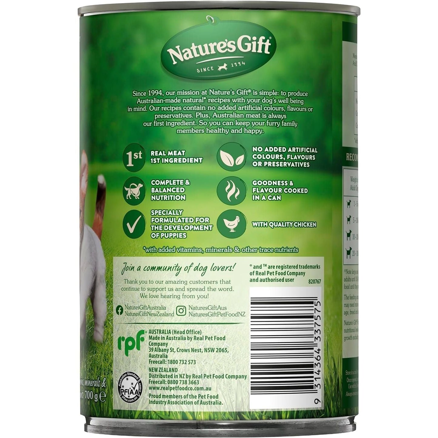 Puppy Mince with Chicken Dog Wet Food Can 700G (Pack of 12)