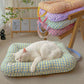 S Yellow-blue All-Season Pet Bed - Soft Washable Dog & Cat Mat with Comfortable Cushion - Warm Winter Padding for Small to Large Pets