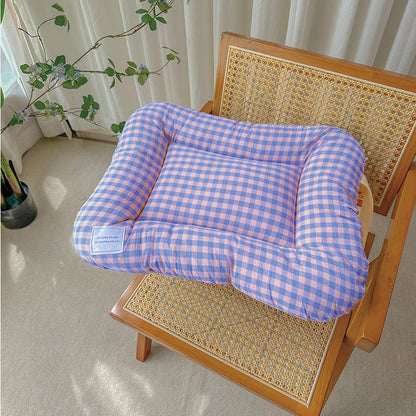 S Yellow-purple All-Season Pet Bed - Soft Washable Dog & Cat Mat with Comfortable Cushion - Warm Winter Padding for Small to Large Pets