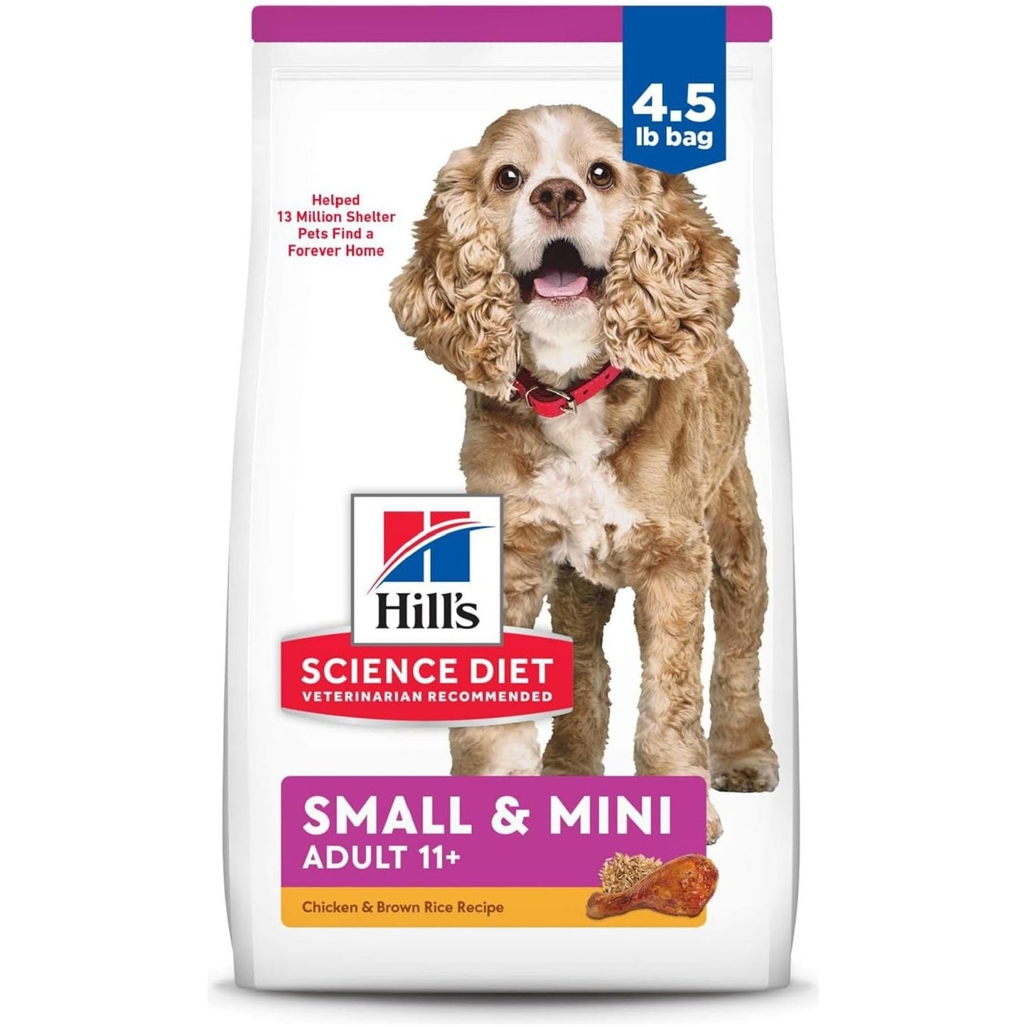 Senior Adult 11+ Small Paws, Chicken Meal, Barley and Brown Rice Recipe, Dry Dog Food for Older Small and Toy Breed Dogs, 2.04Kg Bag