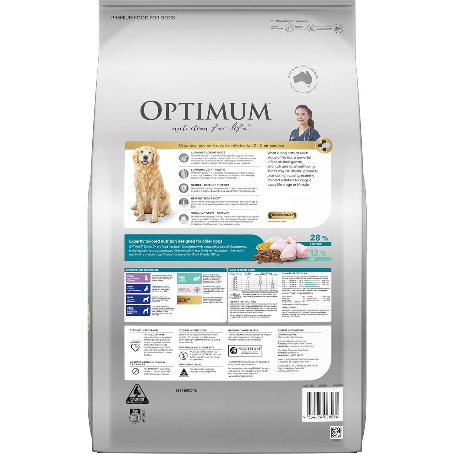 Senior All Breeds Dry Dog Food with Chicken, Vegetables & Rice 13.7Kg Bag