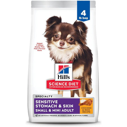 Sensitive Stomach and Skin Adult, Small and Mini, Chicken Recipe, Dry Dog Food, 1.81Kg Bag