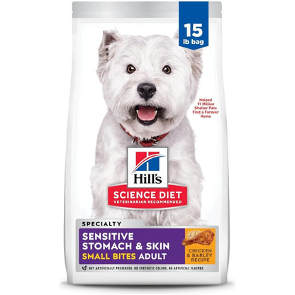 Sensitive Stomach & Skin Adult Small Bites, Chicken Recipe, Dry Dog Food, 6.8Kg Bag