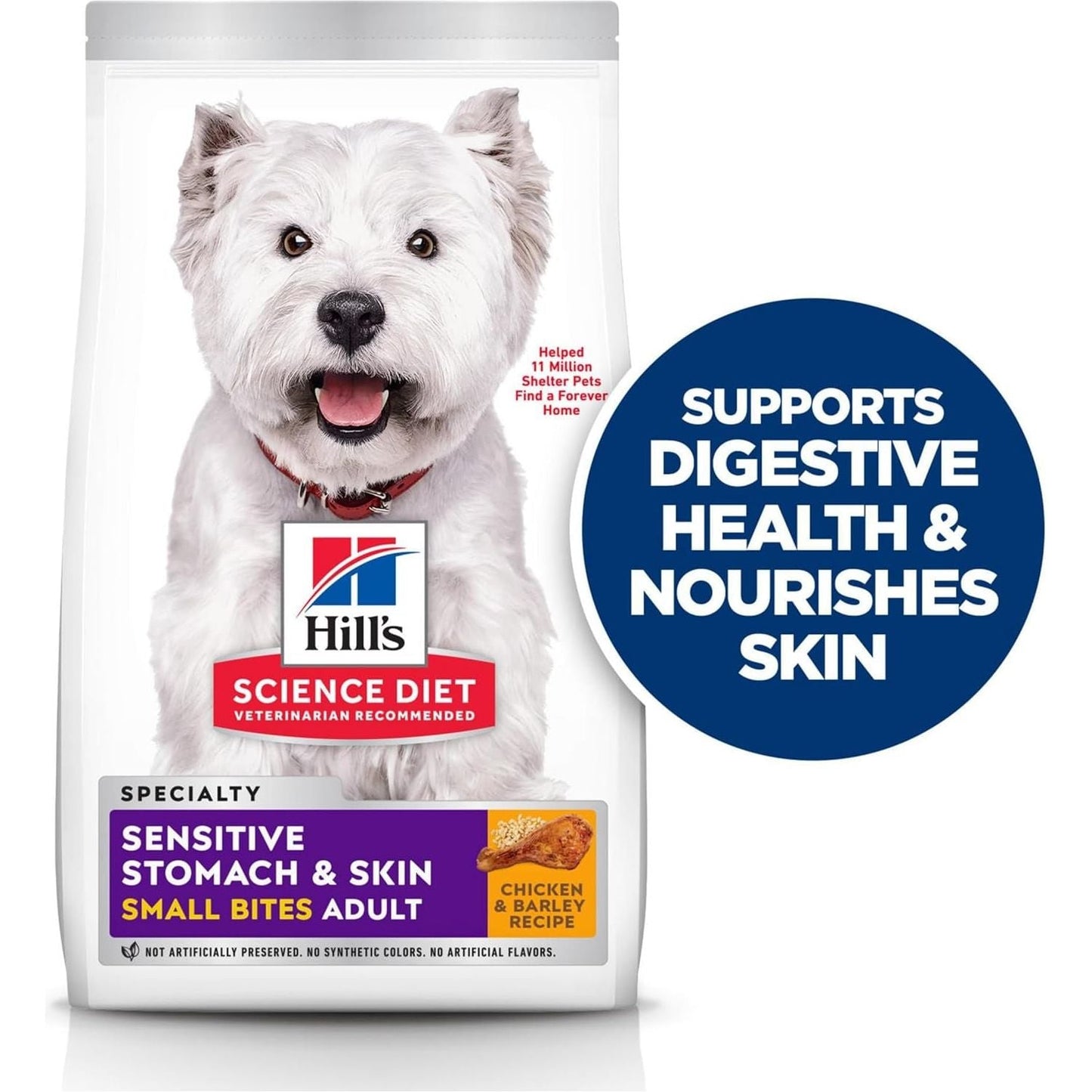 Sensitive Stomach & Skin Adult Small Bites, Chicken Recipe, Dry Dog Food, 6.8Kg Bag