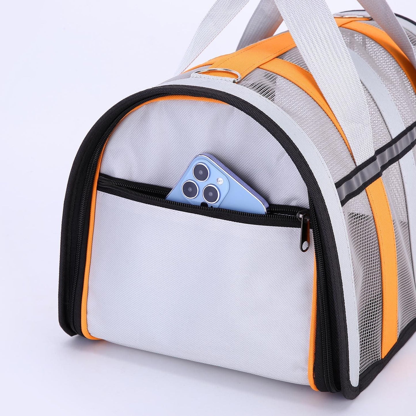 Size M Black Foldable Pet Carrier Bag - Lightweight, Breathable, and Spacious for All Seasons