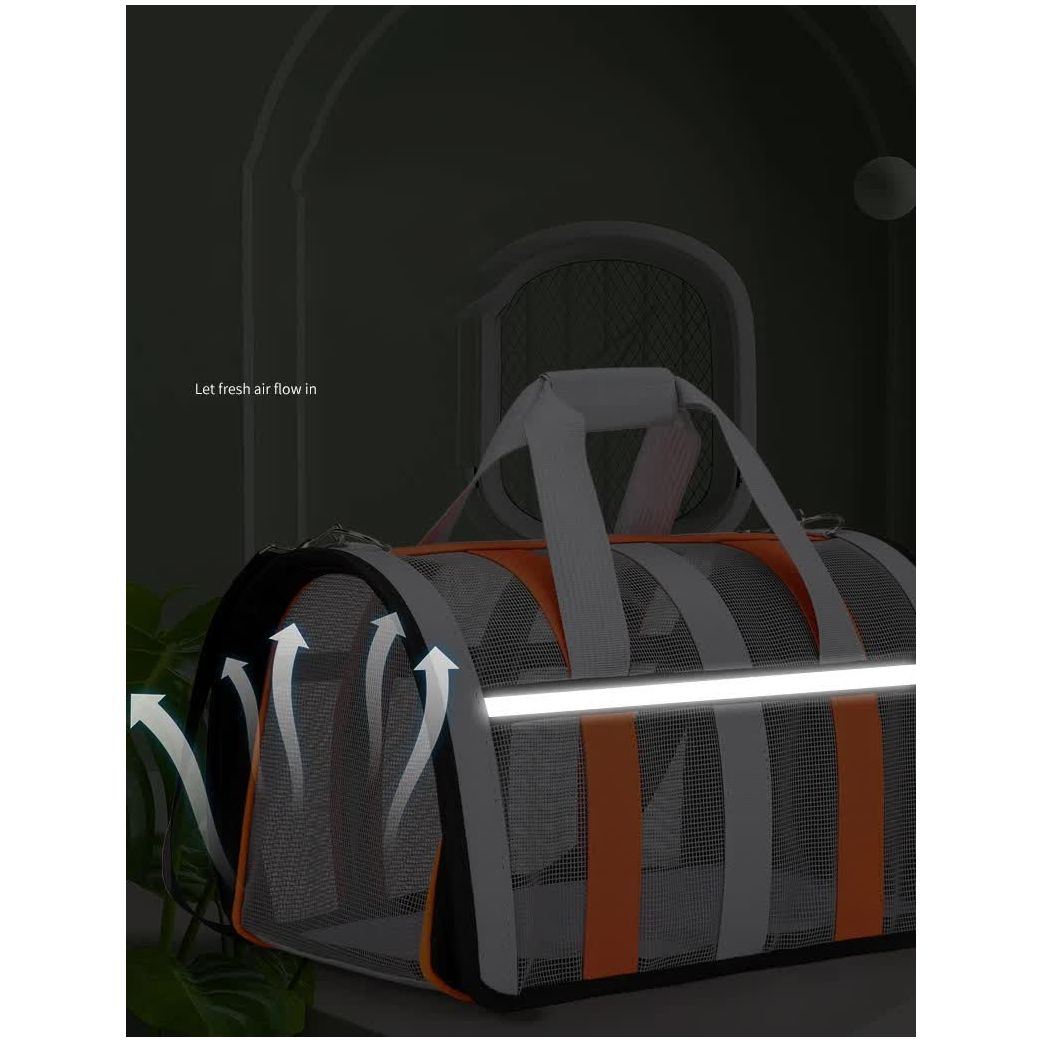 Size M Black Foldable Pet Carrier Bag - Lightweight, Breathable, and Spacious for All Seasons