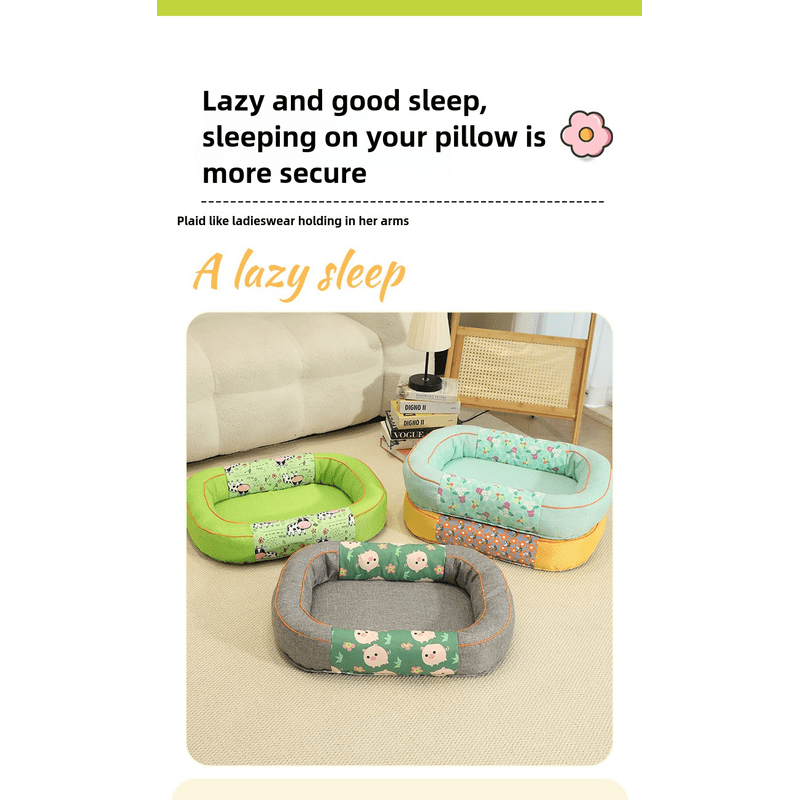 Size M Grey Cozy Pet Bed for Small Dogs and Cats - Durable & Chew-Resistant Nest for All Seasons