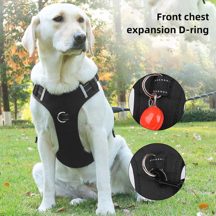 Size M Purple Reflective No-Pull Dog Harness - Adjustable & Durable for Large Breeds, Anti-Escape Design