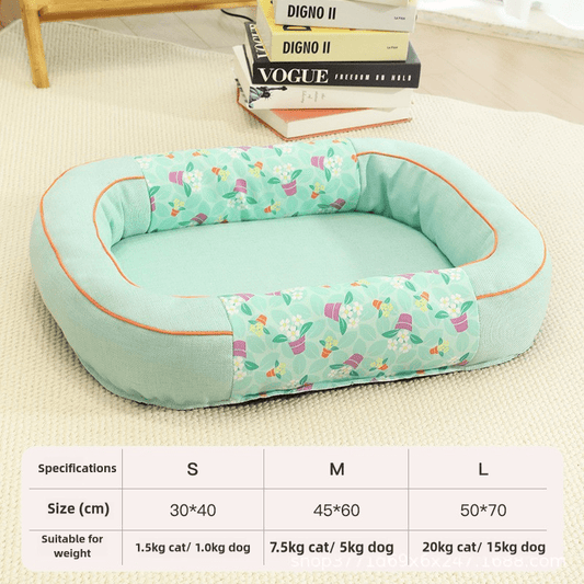 Size S Green Cozy Pet Bed for Small Dogs and Cats - Durable & Chew-Resistant Nest for All Seasons