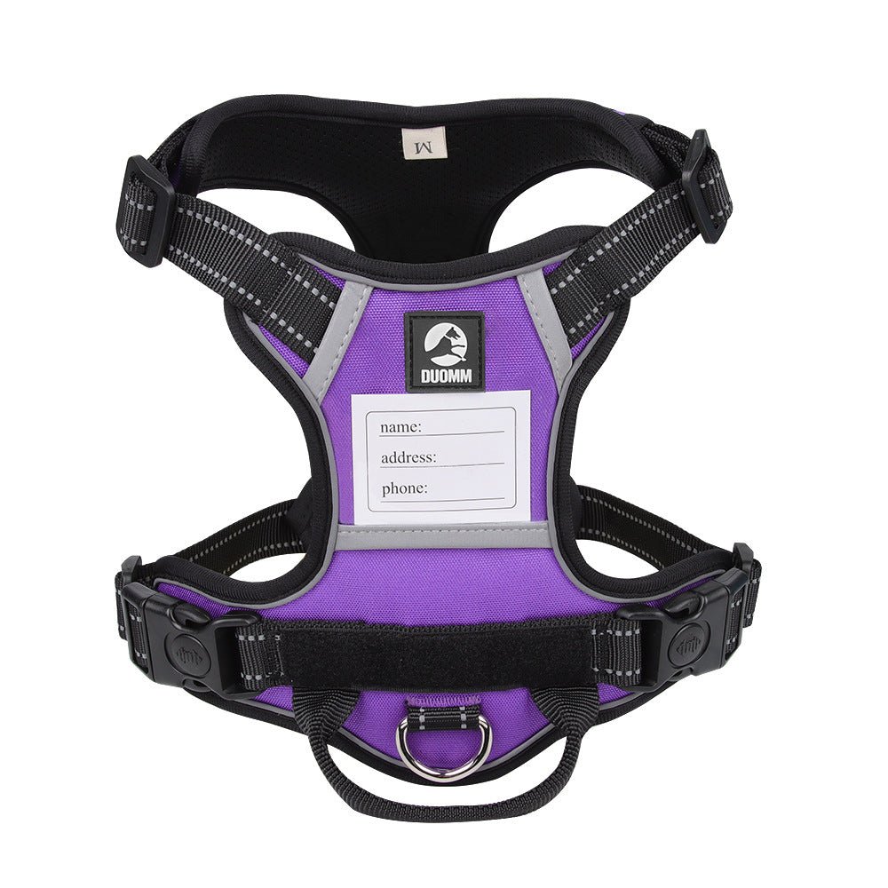 Size S Purple Reflective No-Pull Dog Harness - Adjustable & Durable for Large Breeds, Anti-Escape Design
