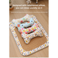 Size S Style 1 Pink And Brown Pet Cooling Mat for Dogs and Cats - Summer Breathable Woven Rattan Bed with Sponge Cushion, Durable and Chew-Resistant